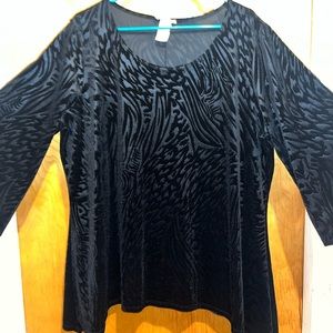 Velveteen Burn Out Animal Print Tunic Size 3x